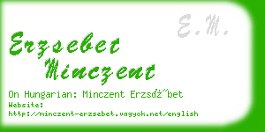 erzsebet minczent business card